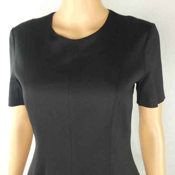 Theory Korla Fountain Structured Short Sleeve Black Blouse Career Versatile Sm - Picture 4 of 10